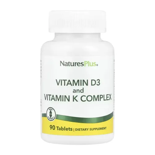 Вітамін D3+K2 Nature's Plus Vit D3 K2 2500 IU/120 mcg, 90 таблеток - Фото№1