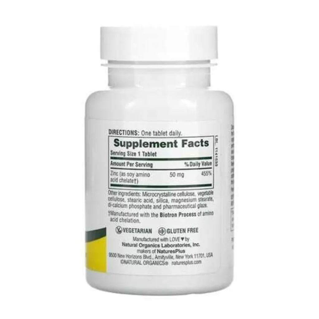 Диетическая добавка цинк Zinc 50mg Nature's Plus, 90 таблеток