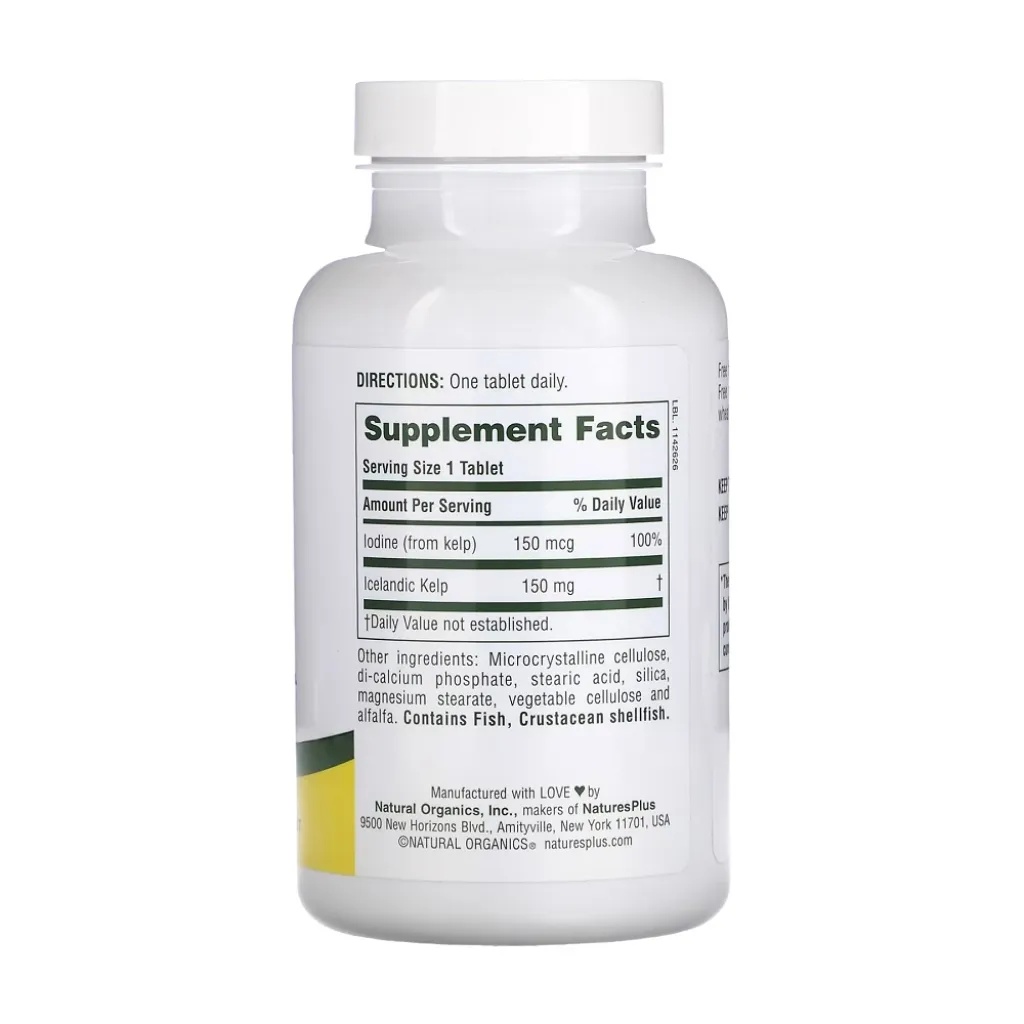 Диетическая добавка Йод Kelp Nature's Plus, 300 таблеток