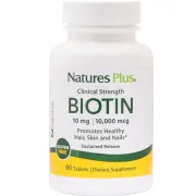 Вітамін В7 Biotin 10000 mcg Nature's Plus, 90 таблеток Вітамін В7 Biotin 10000 mcg Nature's Plus, 90 таблеток