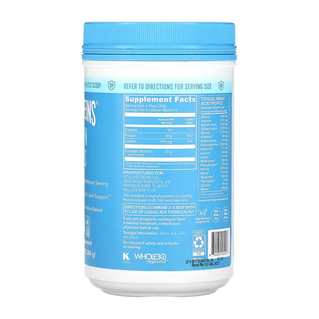 Коллагеновые пептиды Vital Proteins Collagen Peptides Unflavored, 284 г Коллагеновые пептиды Vital Proteins Collagen Peptides Unflavored, 284 г