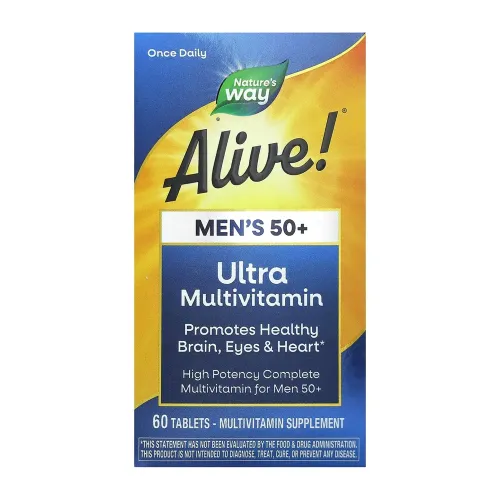 Мультивітаміни для чоловіків Nature's Way Once Daily Men's 50+ Ultra, 60 таблеток - Фото№1