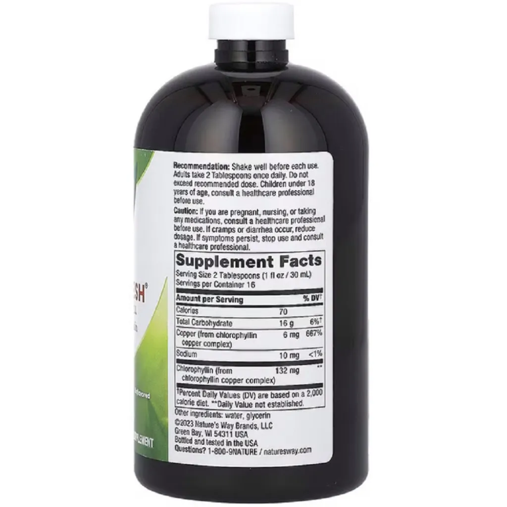 Диетическая добавка Хлорофилл Natures Way Chlorofresh® Mint жидкий, 480 мл Диетическая добавка Хлорофилл Natures Way Chlorofresh® Mint жидкий, 480 мл