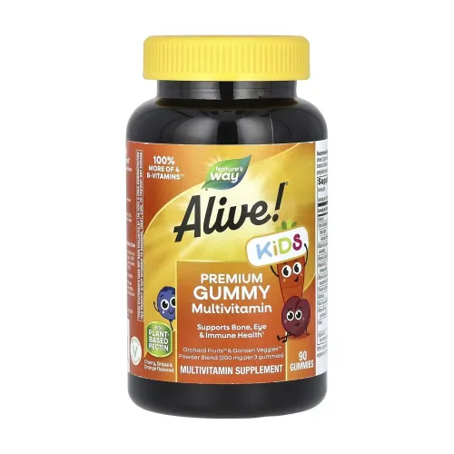 Мультивітаміни для дітей Nature's Way Premium Kids Multivitamin Cherry, Orange, Grape, 90 жувальних капсул - Фото№1