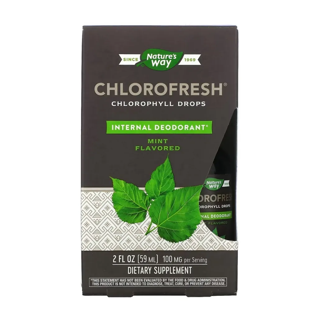 Внутренний дезодорант Nature's Way Chlorofresh® Mint жидкий, 59 мл