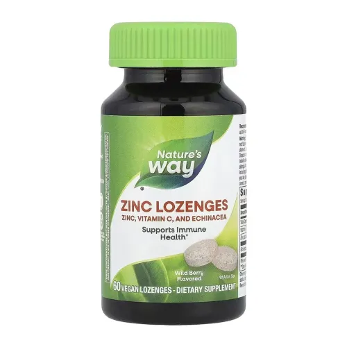 Дієтична добавка Цинк Nature's Way Zinc, 60 пастилок - Фото№1