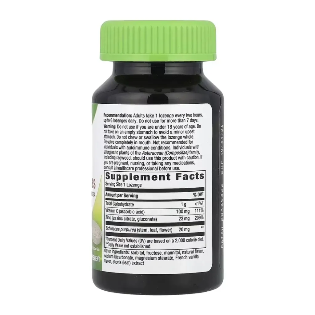Дієтична добавка Цинк Nature's Way Zinc, 60 пастилок