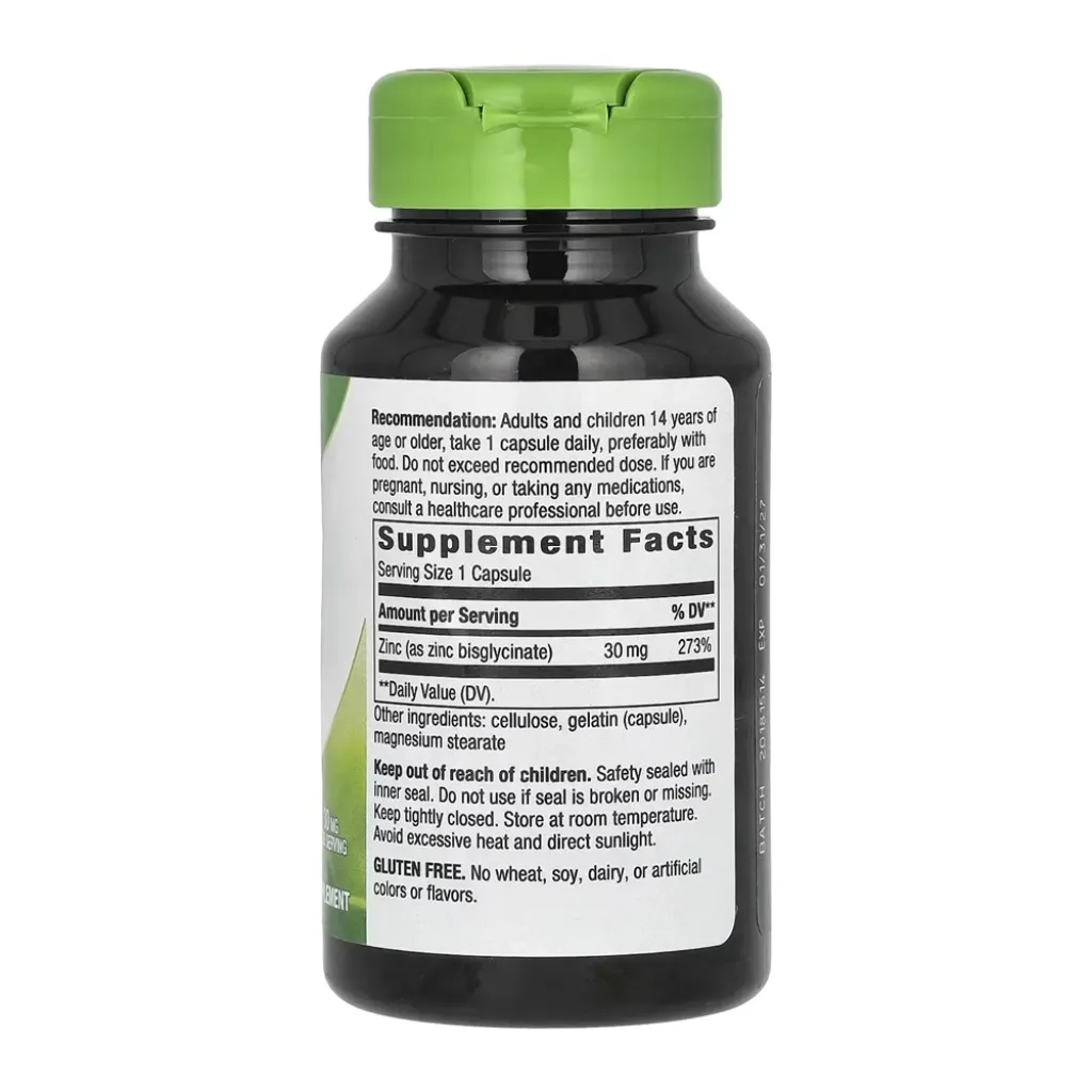 Дієтична добавка Цинк Nature's Way Zinc 30mg, 100 капсул Дієтична добавка Цинк Nature's Way Zinc 30mg, 100 капсул