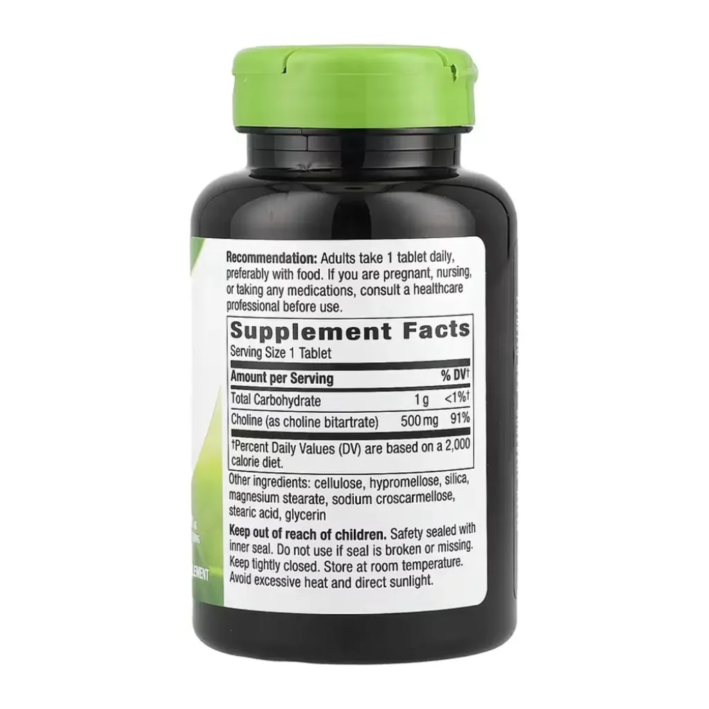 Витамин В4 Nature's Way Choline 500 mg, 100 таблеток