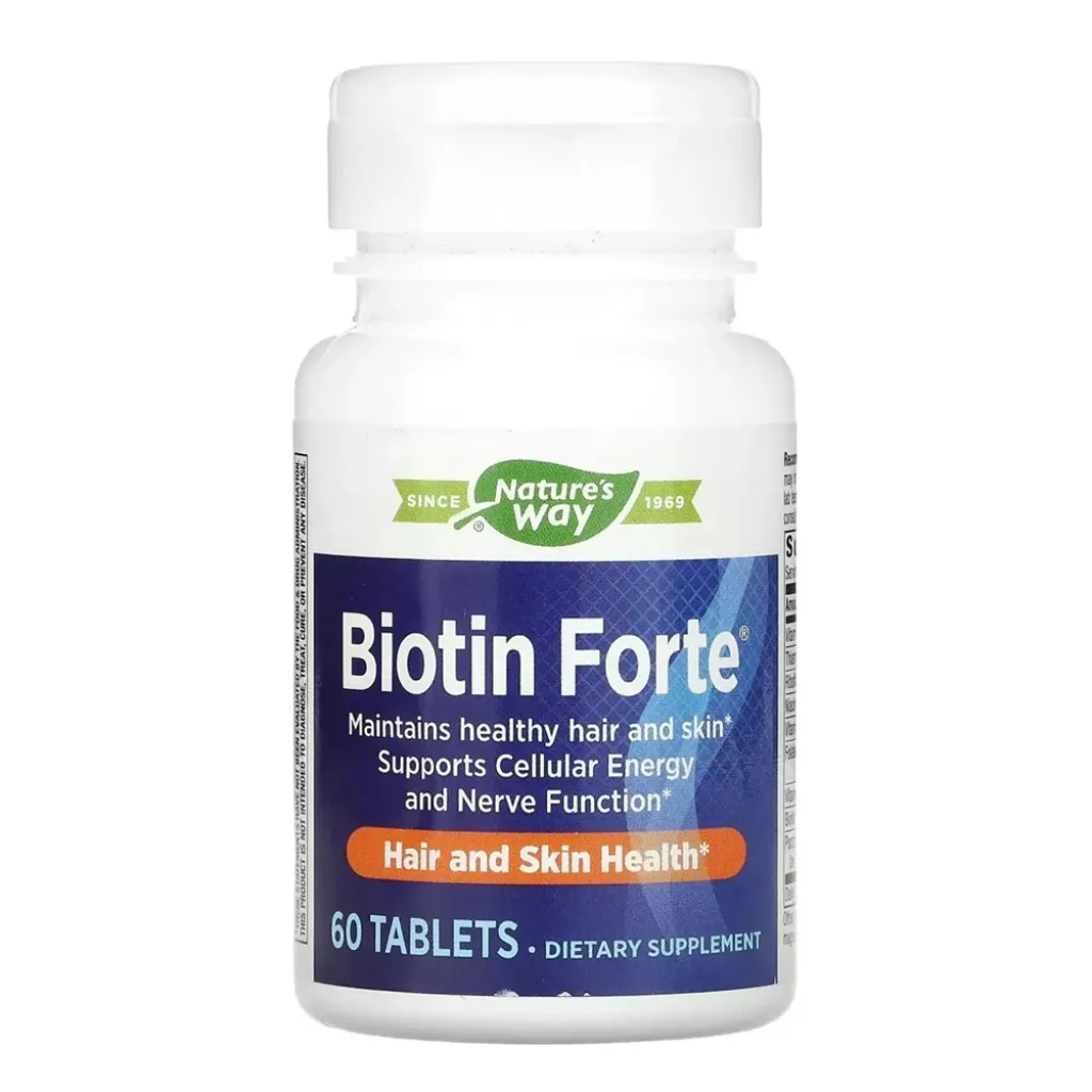 Диетическая добавка Nature's Way Витамин В7 Biotin Forte 3 mg/5 mg, 60 таблеток Диетическая добавка Nature's Way Витамин В7 Biotin Forte 3 mg/5 mg, 60 таблеток