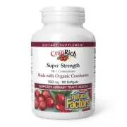 Суперфуди Natural Factors Super Strength Organic Cranberry Concentrate 500mg, 90 капсул