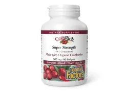 Суперфуди Natural Factors Super Strength Organic Cranberry Concentrate 500mg, 90 капсул Суперфуди Natural Factors Super Strength Organic Cranberry Concentrate 500mg, 90 капсул