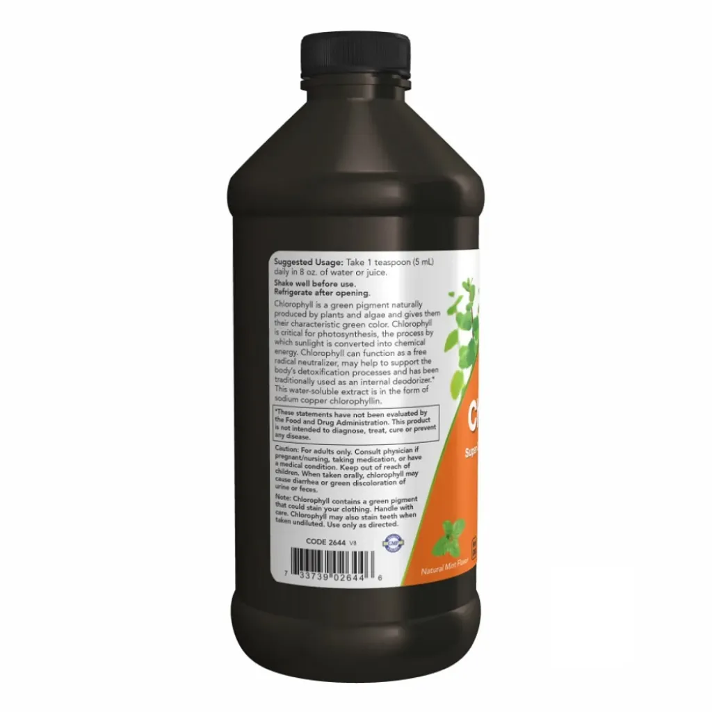 Диетическая добавка Хлорофилл NOW Foods Chlorophyll Mint жидкий, 473 мл