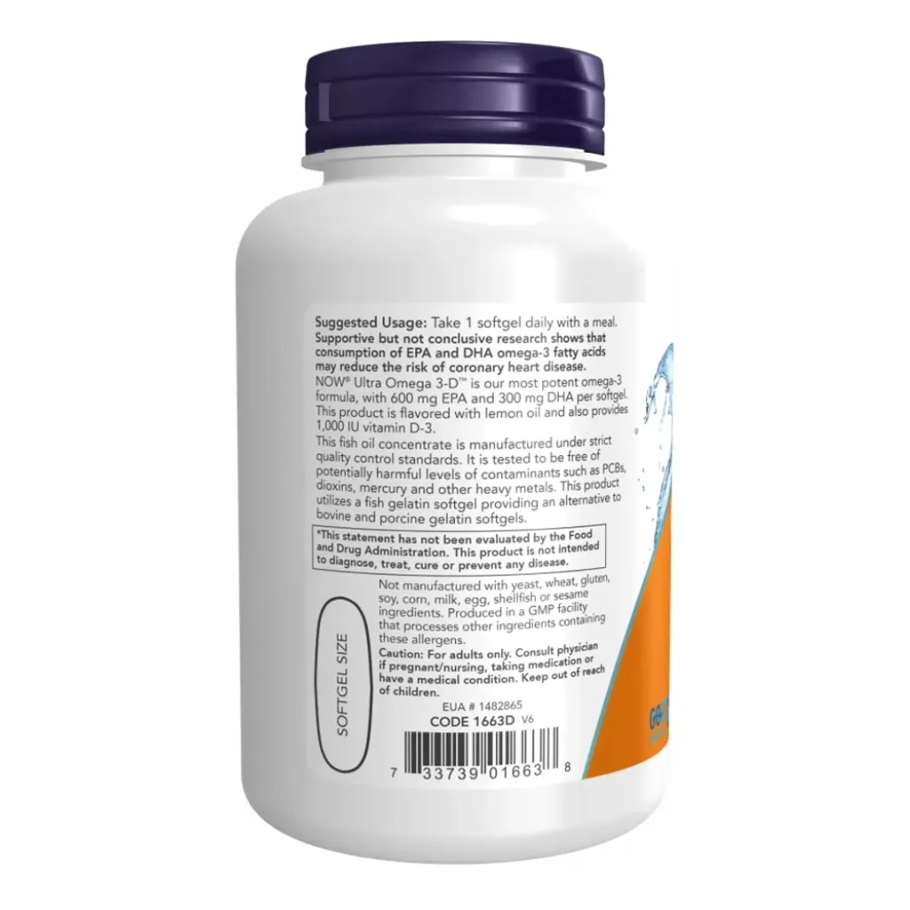 Омега-3 NOW Foods Ultra Omega 3-D, 90 капсул