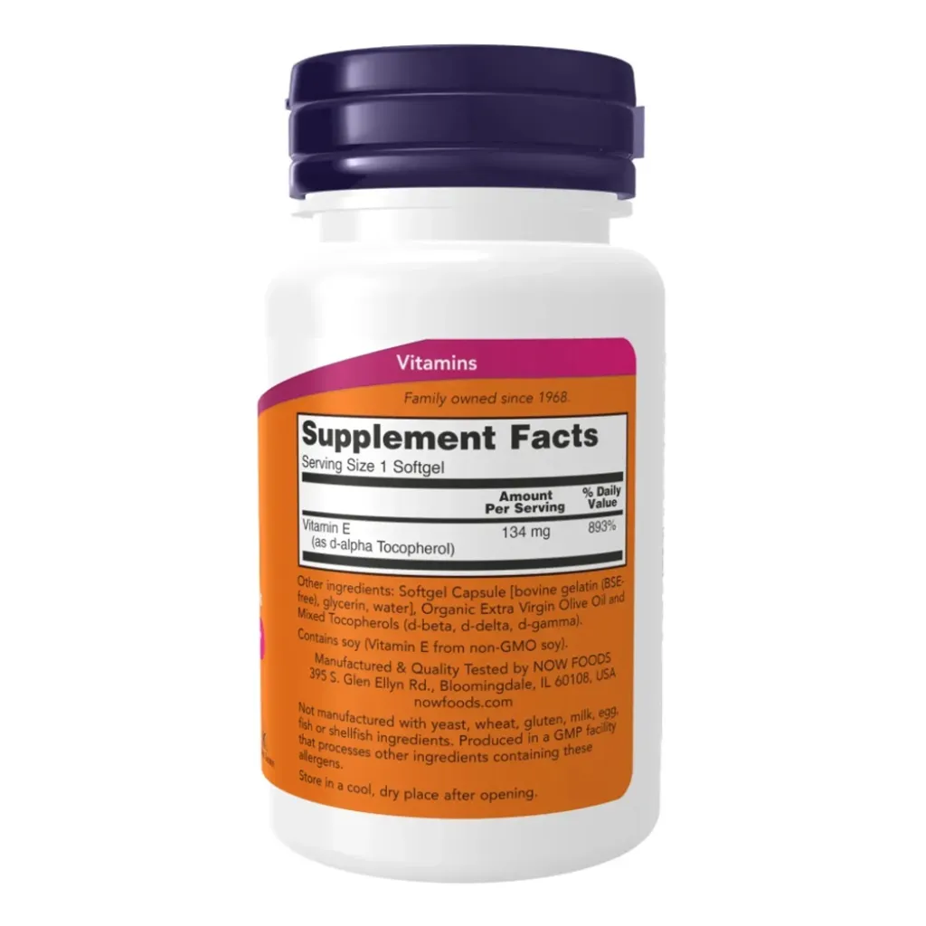Витамин Е со смешанными токоферолами NOW Foods E-200/400 Mixed Tocopherols, 100 капсул