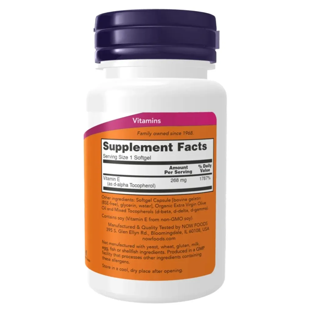 Витамин Е со смешанными токоферолами NOW Foods E-200/400 Mixed Tocopherols, 100 капсул