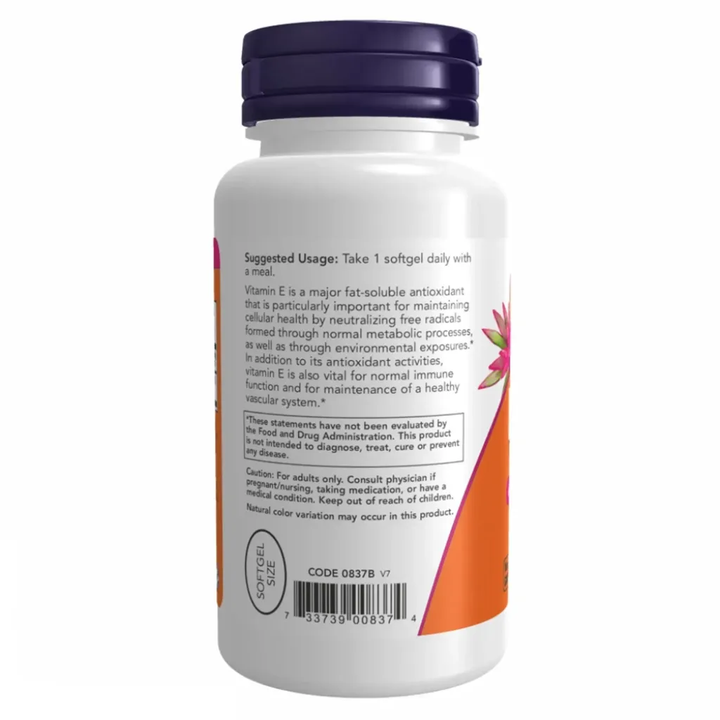 Витамин Е-200/400 DA NOW Foods, 100 капсул