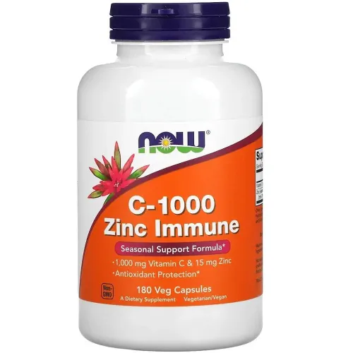 Вітамін C-1000 Zinc Immune NOW Foods, 180 капсул - Фото№1 Вітамін C-1000 Zinc Immune NOW Foods, 180 капсул - Фото№1