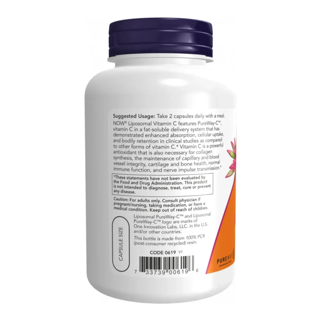 Вітамін C Ліпосомальний Now Foods (Liposomal Vitamin C), 120 капсул Вітамін C Ліпосомальний Now Foods (Liposomal Vitamin C), 120 капсул