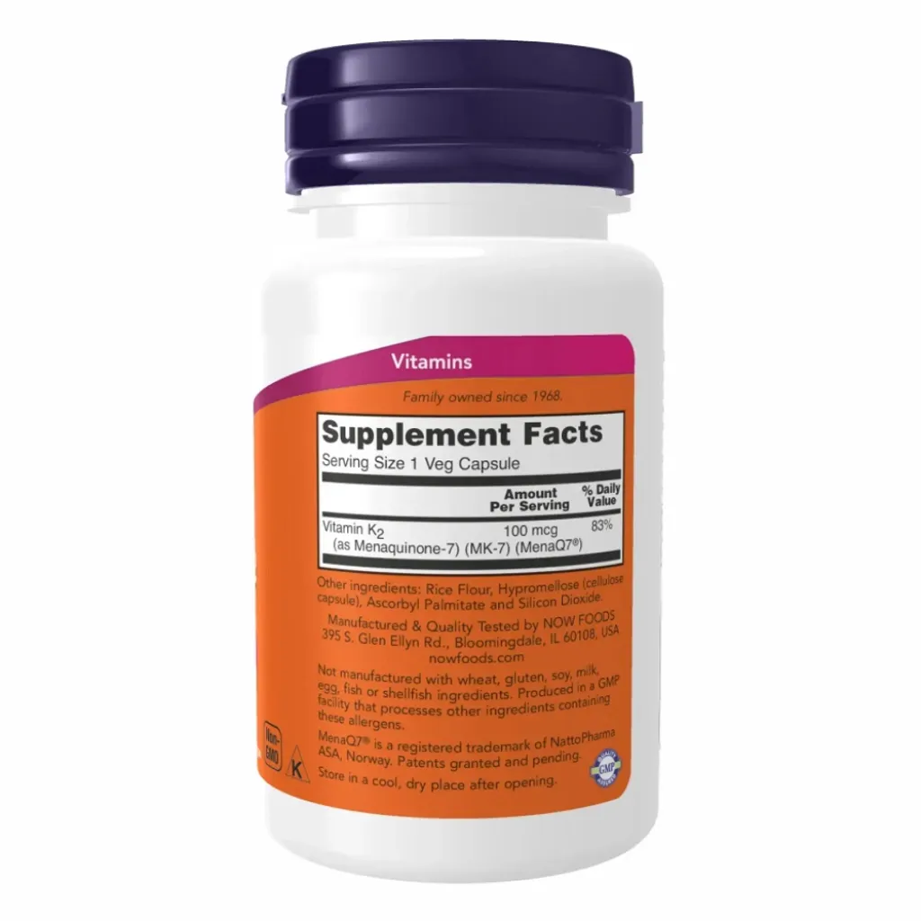Вітамін К,Vitamin K-2 (MK7) 100 mcg NOW Foods, 120 капсул Вітамін К,Vitamin K-2 (MK7) 100 mcg NOW Foods, 120 капсул