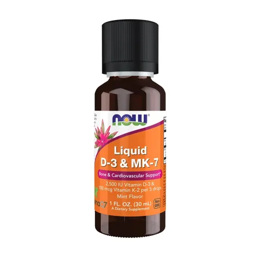 Вітамін D3+K2 NOW Foods Liquid Vit D-3 & MK-7, 30 мл - Фото№1