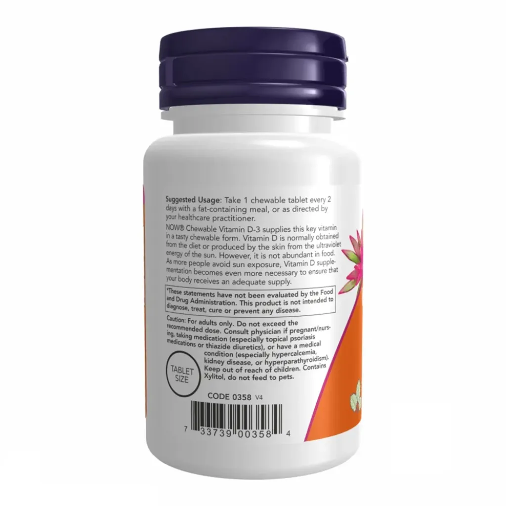 Витамин Д NOW Foods VIT D-3 5000 IU Chewable Mint, 120 жевательных таблеток Витамин Д NOW Foods VIT D-3 5000 IU Chewable Mint, 120 жевательных таблеток