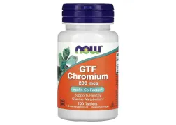 Дієтична добавка Хром GTF Chromium 200mcg NOW Foods, 100 таблеток Дієтична добавка Хром GTF Chromium 200mcg NOW Foods, 100 таблеток
