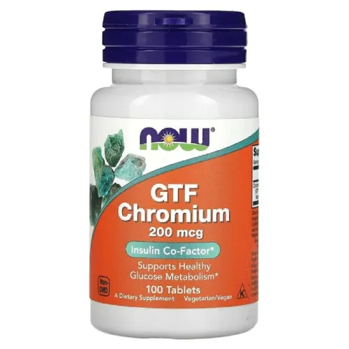 Диетическая добавка Хром GTF Chromium 200mcg NOW Foods, 100 таблеток - Фото№1 Диетическая добавка Хром GTF Chromium 200mcg NOW Foods, 100 таблеток - Фото№1