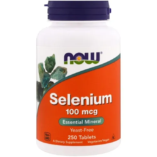 Дієтична добавка Селен Selenium 100 mcg NOW Foods, 100 таблеток - Фото№1