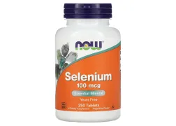 Дієтична добавка Селен Selenium 100mcg NOW Foods, 250 таблеток Дієтична добавка Селен Selenium 100mcg NOW Foods, 250 таблеток