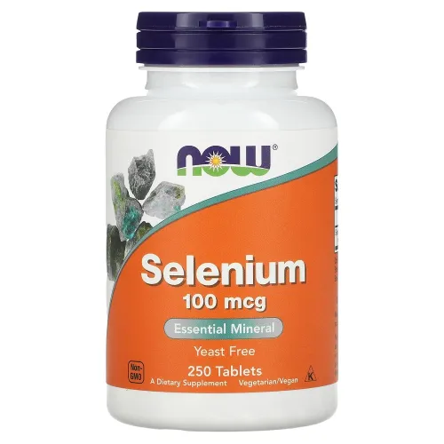 Диетическая добавка Селен Selenium 100mcg NOW Foods, 250 таблеток - Фото№1 Диетическая добавка Селен Selenium 100mcg NOW Foods, 250 таблеток - Фото№1