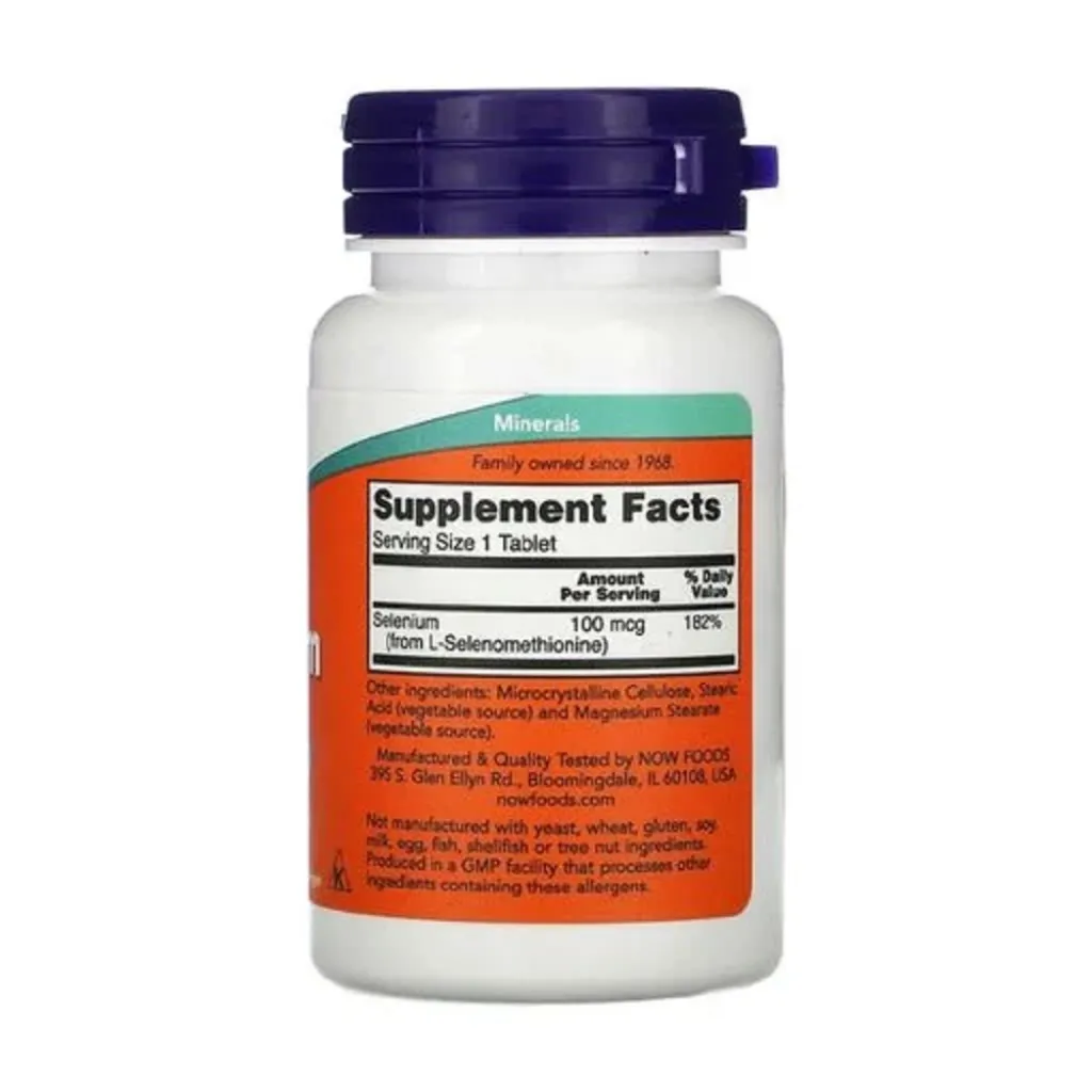 Диетическая добавка Селен Selenium 200mcg NOW Foods, 180 капсул