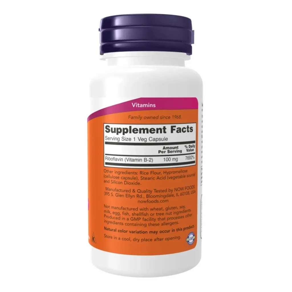 Витамин В2 NOW Foods B-2 100mg, 100 капсул