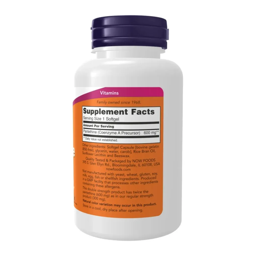 Витамин В5 NOW Foods Pantethine 600mg, 60 капсул Витамин В5 NOW Foods Pantethine 600mg, 60 капсул