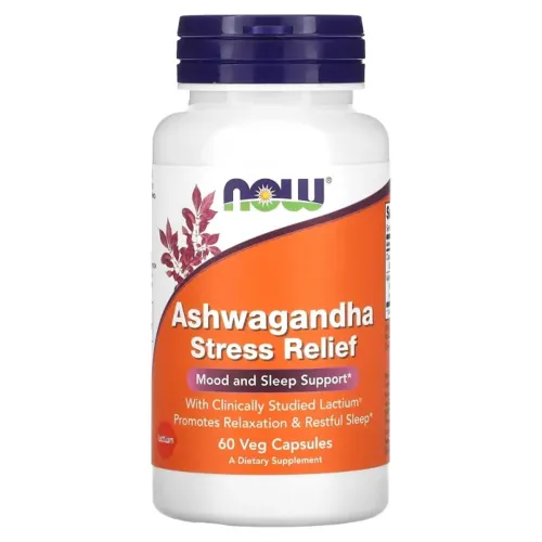 Адаптогени Ashwagandha Stress Relief NOW Foods, 60 капсул - Фото№1