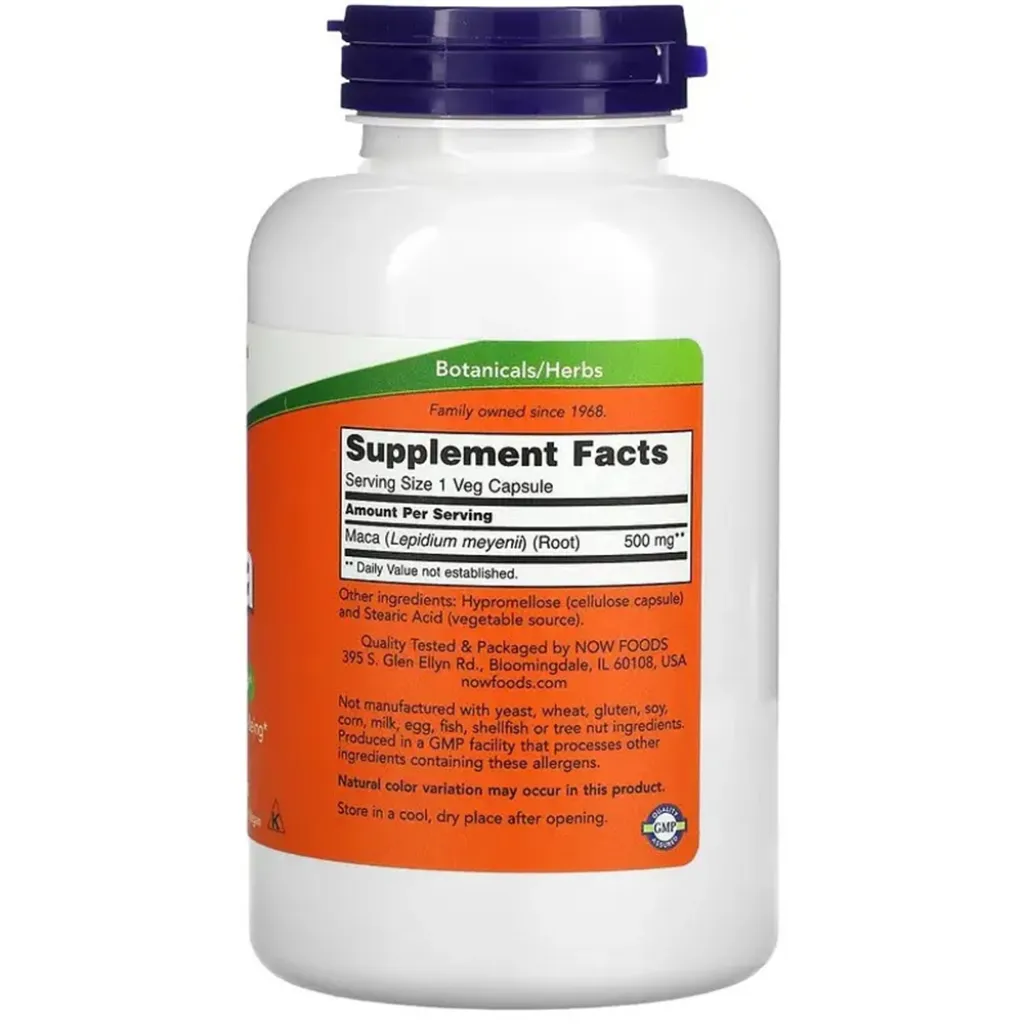 Адаптогени Maca 500mg NOW Foods, 250 капсул Адаптогени Maca 500mg NOW Foods, 250 капсул