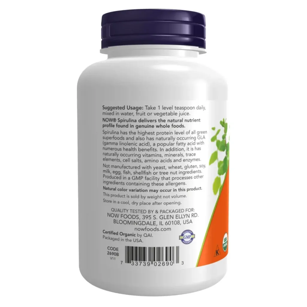 Суперфуды Organic Spirulina Powder NOW Foods, 454 г Суперфуды Organic Spirulina Powder NOW Foods, 454 г