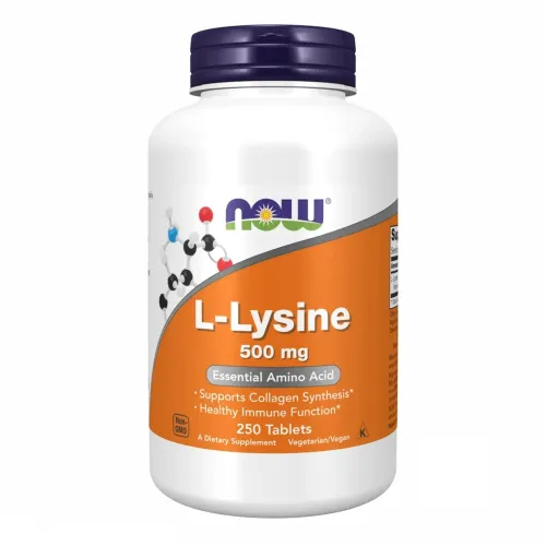 Аминокислоты NOW Foods Lysine 500mg, 250 таблеток - Фото№1
