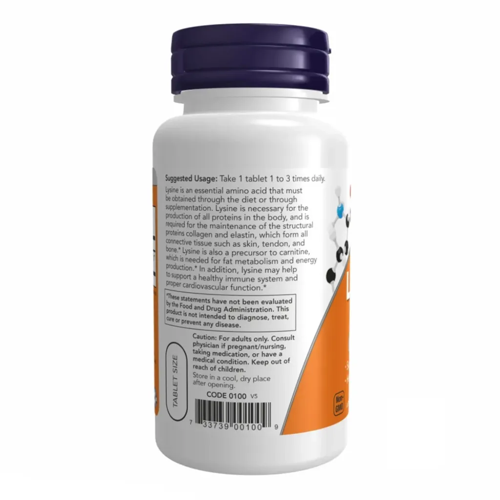 Аминокислоты NOW Foods Lysine 500mg, 250 таблеток