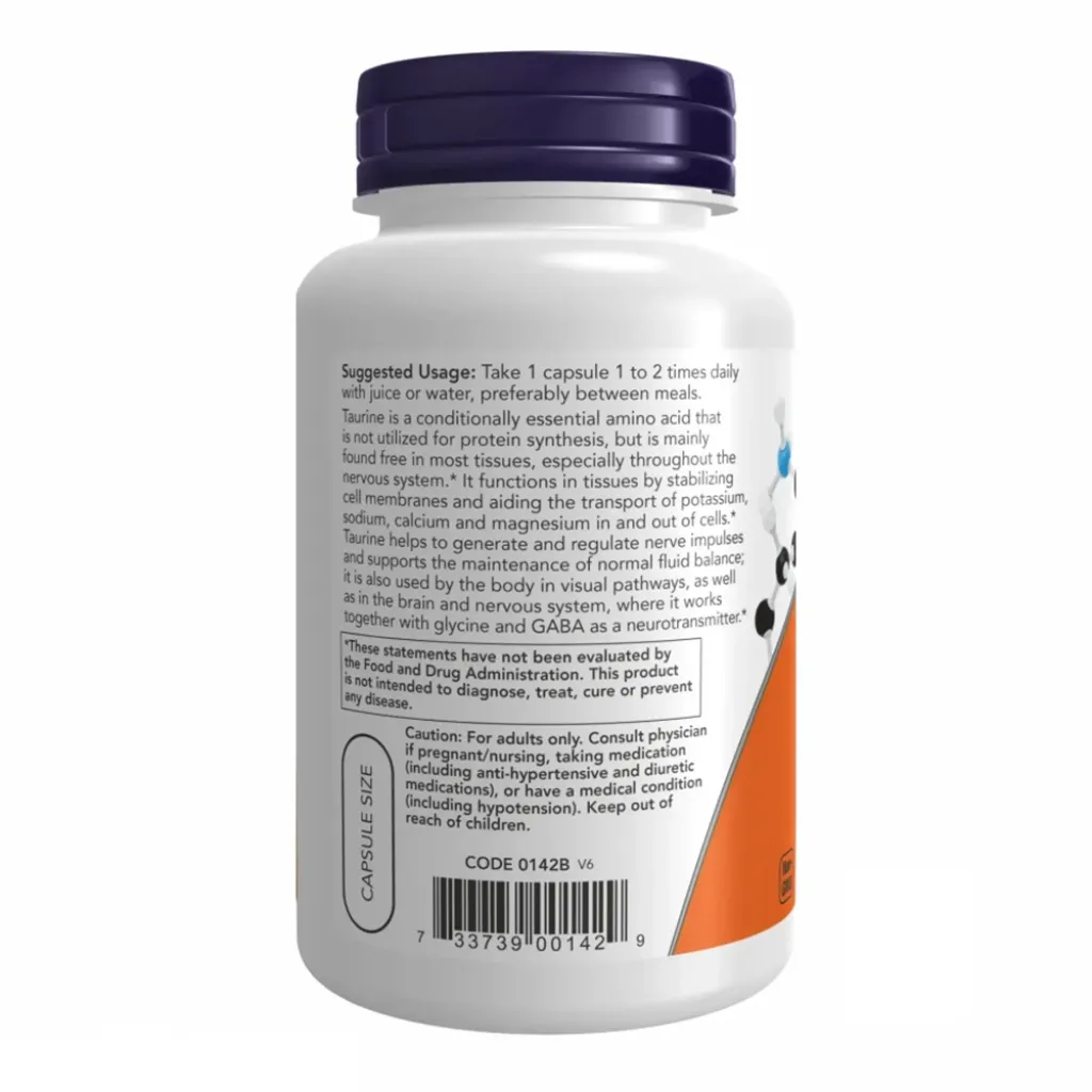 Аминокислота NOW Foods Taurine 1000mg Аминокислота NOW Foods Taurine 1000mg