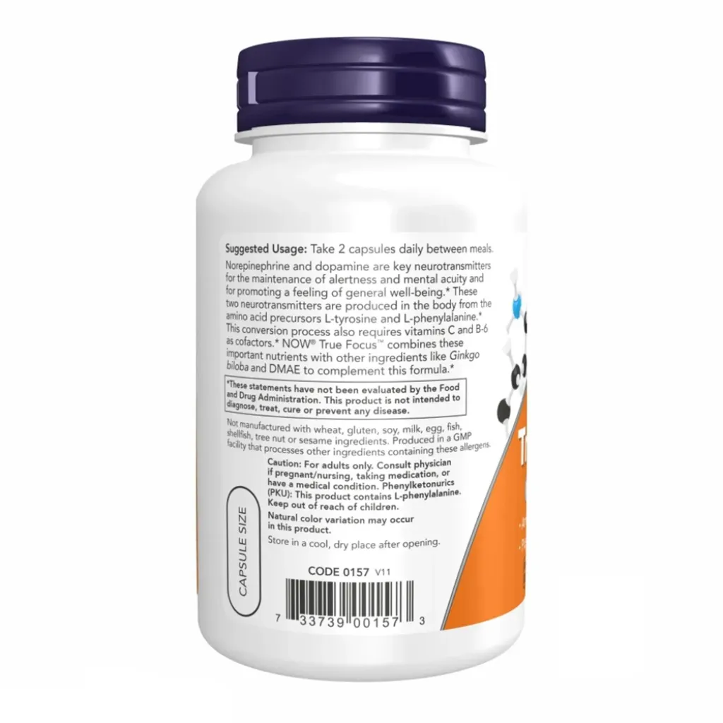 Аминокислота NOW Foods True Focus, 90 капсул Аминокислота NOW Foods True Focus, 90 капсул