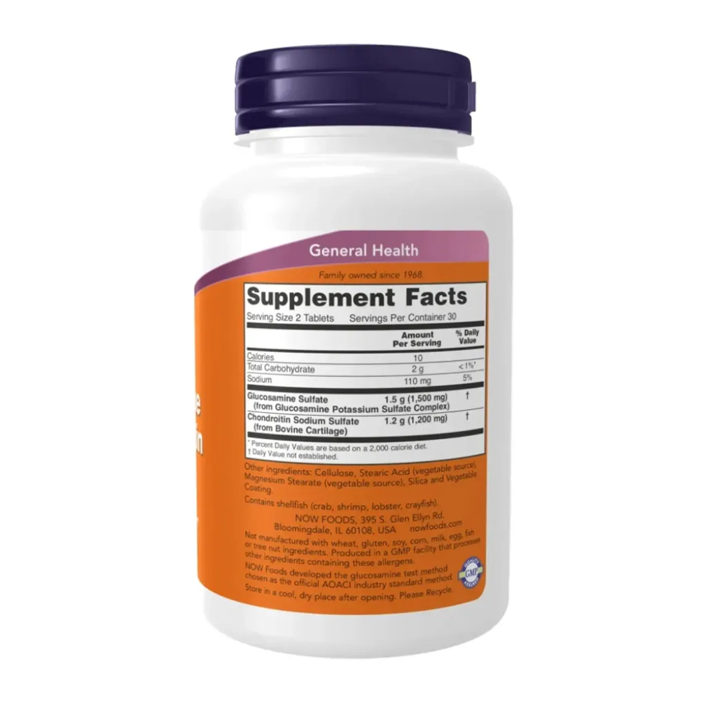 Хондропротекторы NOW Foods Glucosamine, Chondroitin Extra Strength, 60 таблеток