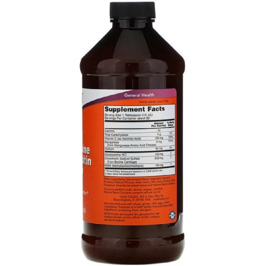 Хондропротектори Liguid Glucosamine Chondroitin with MSM NOW Foods, 473 мл Хондропротектори Liguid Glucosamine Chondroitin with MSM NOW Foods, 473 мл