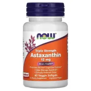 Антиоксидант Astaxanthin 12 mg Triple Strength NOW Foods, 30 м'яких капсул
