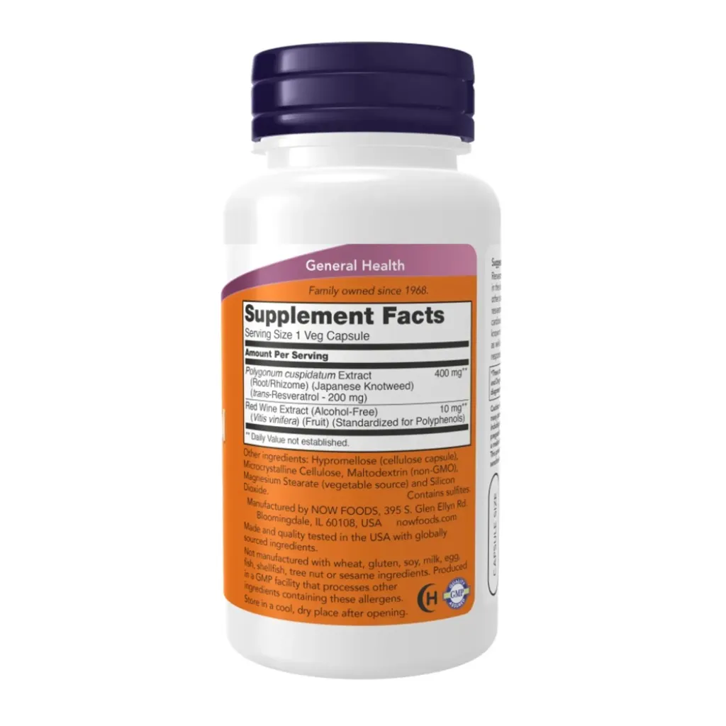 Антиоксидант NOW Foods Resveratrol 200 mg Антиоксидант NOW Foods Resveratrol 200 mg