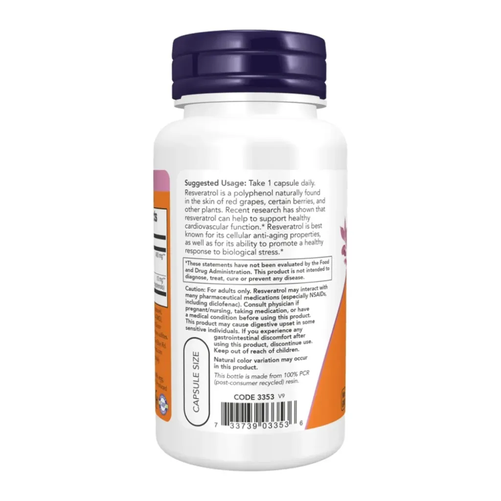 Антиоксидант NOW Foods Resveratrol 200 mg Антиоксидант NOW Foods Resveratrol 200 mg