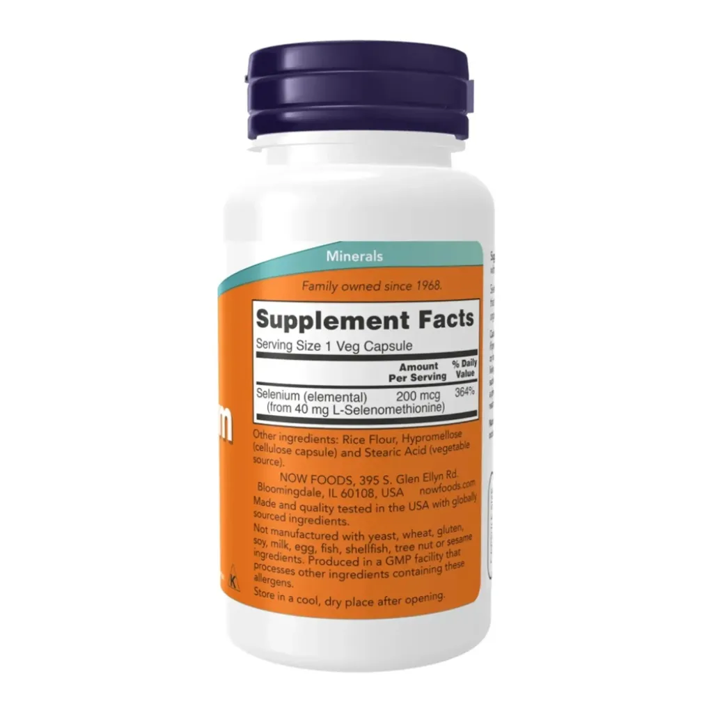 Антиоксидант NOW Foods Selenium 200mcg, 180 капсул