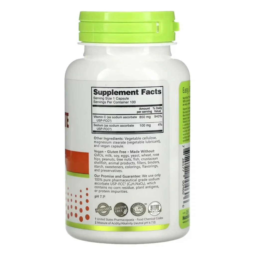 Вітамін C Nutribiotic Sodium Ascorbate