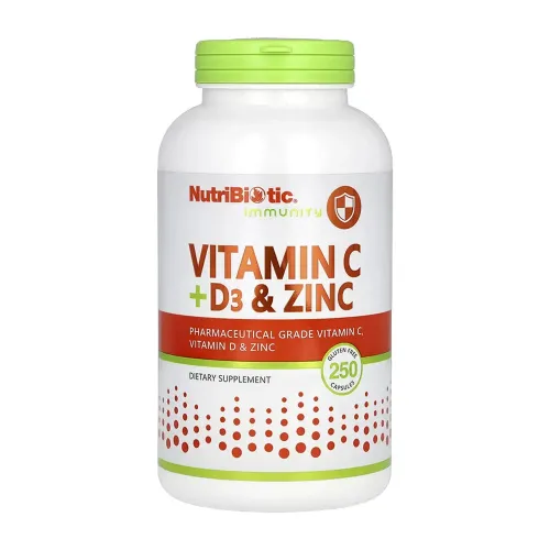Витамин C Nutribiotic Vitamin C+D3&Zinc, 250 капсул - Фото№1 Витамин C Nutribiotic Vitamin C+D3&Zinc, 250 капсул - Фото№1
