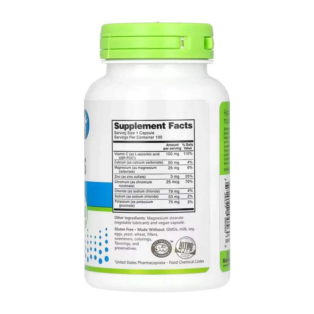 Електроліти Nutribiotic Essential Electrolytes, 100 капсул